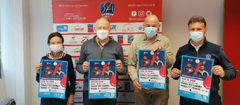 AURILLAC – L’Etablissement Français du Sang du Cantal et le Stade Aurillacois s’associent pour une collecte de sang
