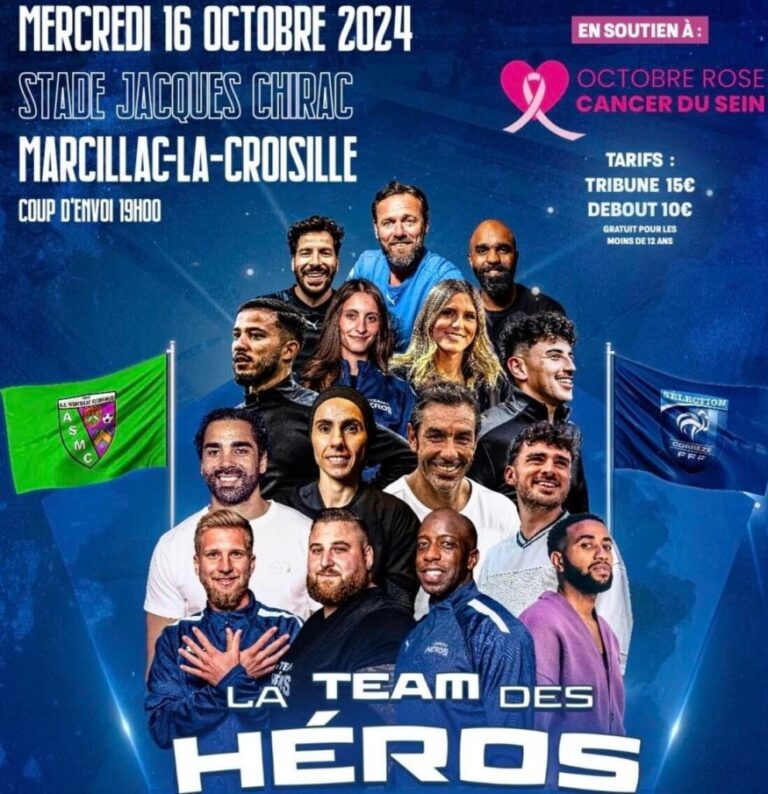 L’AS Marcillac Clergoux accueille la Team des Héros pour Octobre Rose
