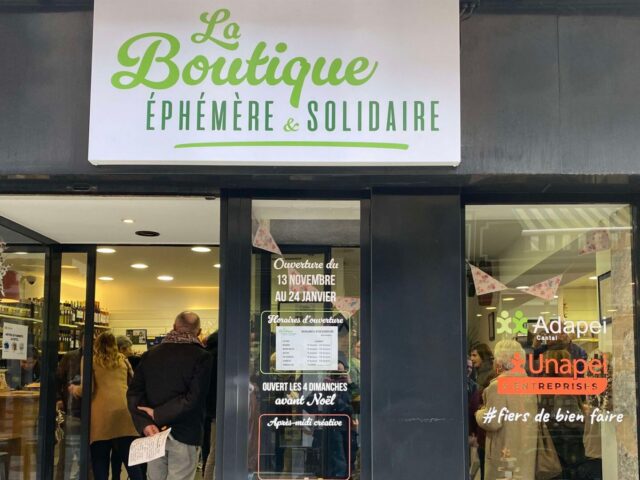 L’ADAPEI du Cantal ouvre à Aurillac La Boutique Éphémère et Solidaire : une première en France