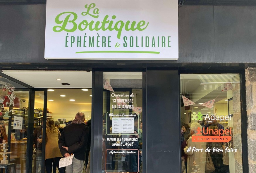 L'ADAPEI du Cantal ouvre à Aurillac La Boutique Éphémère et Solidaire : une première en France