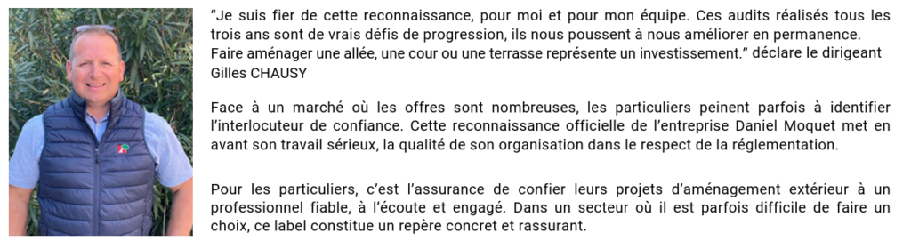 À Ytrac, les entreprises Chausy et Teulière du réseau Daniel Moquet obtiennent la certification "Qualité / Réactivité"